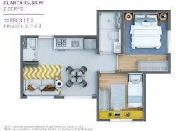 Imagem Apartamento com 2 Quartos à Venda, 39 m² em Vila Sul Americana - Carapicuíba