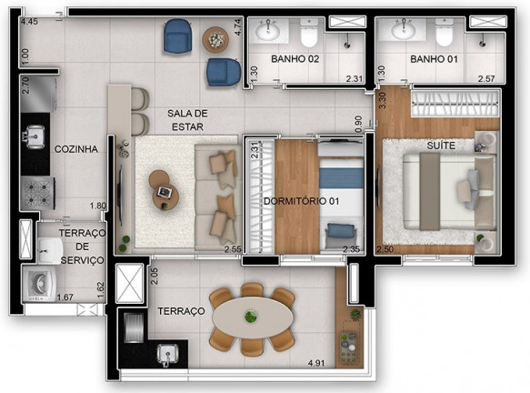 Imagem Apartamento com 2 Quartos à Venda, 64 m² em Vila Prudente - São Paulo