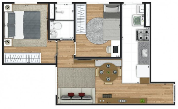 Imagem Apartamento com 2 Quartos à Venda, 40 m² em Jardim Nova Europa - Hortolândia