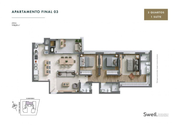 Imagem Apartamento com 3 Quartos à Venda, 114 m² em água Verde - Curitiba