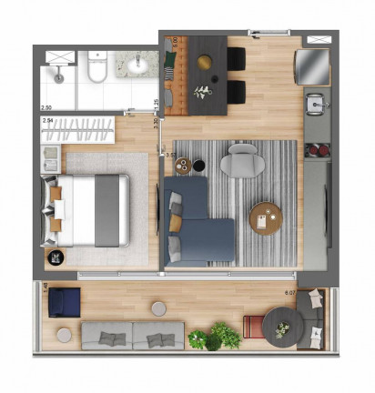 Imagem Apartamento com 2 Quartos à Venda, 63 m² em Centro - São Paulo