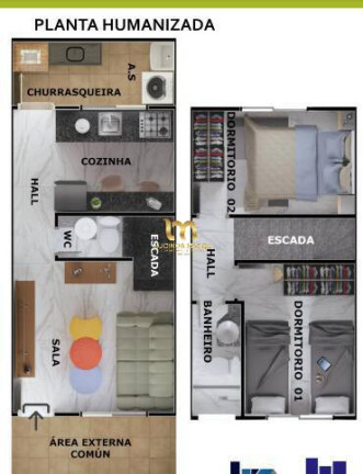 Imagem Casa de Condomínio com 2 Quartos à Venda, 58 m² em Aviação - Praia Grande