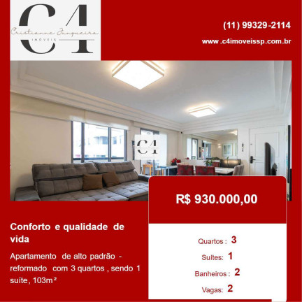 Foto do imóvel Apartamento com 3 Quartos à Venda, 103 m² em Planalto Paulista - São Paulo