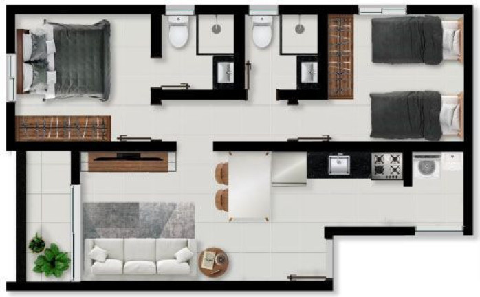 Imagem Apartamento com 2 Quartos à Venda, 51 m² em Gramame - João Pessoa