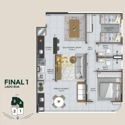 Foto do imóvel Apartamento com 2 Quartos à Venda, 76 m² em Caiçara - Praia Grande