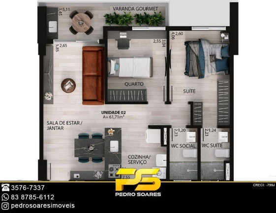 Foto do imóvel Apartamento com 2 Quartos à Venda, 62 m² em Aeroclube - João Pessoa