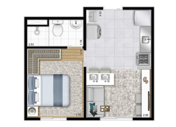 Foto do imóvel Apartamento com 1 Quarto à Venda, 26 m² em Jardim Mirante - São Paulo