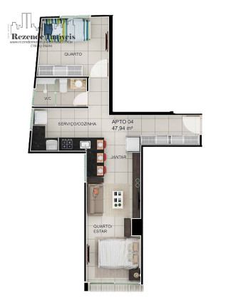Foto do imóvel Apartamento com 2 Quartos à Venda, 48 m² em Jardim Oceania - João Pessoa
