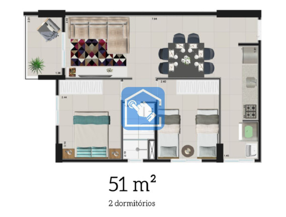 Foto do imóvel Apartamento com 2 Quartos à Venda, 44 m² em Tatuapé - São Paulo