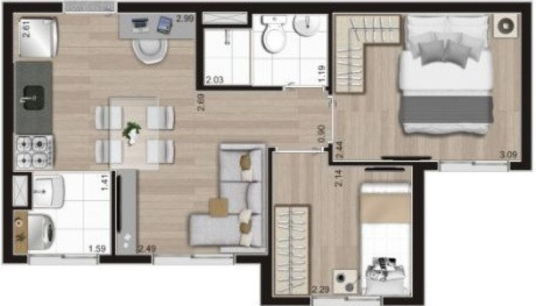 Imagem Apartamento com 2 Quartos à Venda, 36 m² em Cambuci - São Paulo