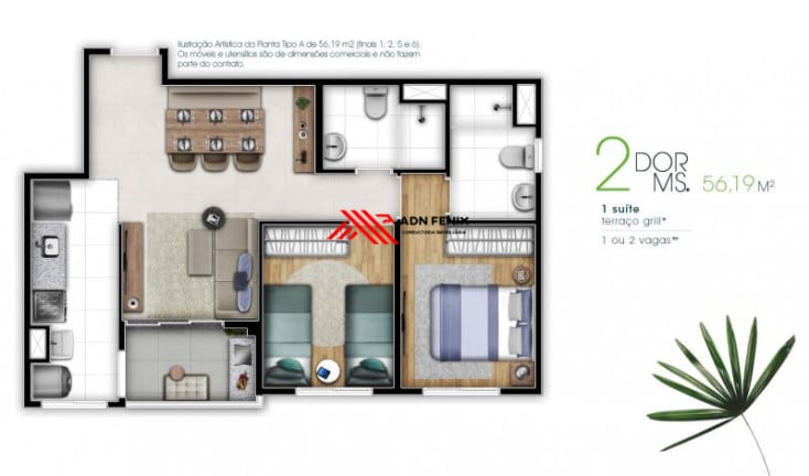 Foto do imóvel Apartamento com 2 Quartos à Venda, 56 m² em Vila Rosália - Guarulhos