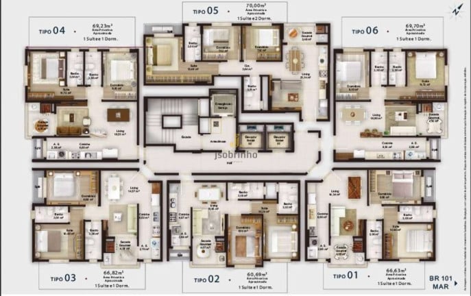 Foto do imóvel Apartamento com 2 Quartos à Venda, 67 m² em Jardim Praia Mar - Itapema