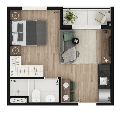 Foto do imóvel Apartamento com 1 Quarto à Venda, 23 m² em Bela Vista - São Paulo