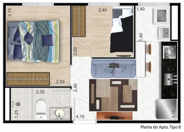 Imagem Apartamento com 2 Quartos à Venda, 33 m² em Jardim Itacolomi - São Paulo