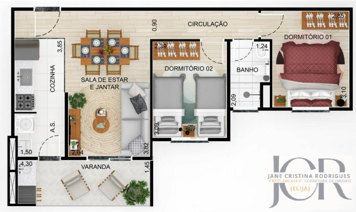 Foto do imóvel Apartamento com 3 Quartos à Venda, 67 m² em Chacara Ondas Verdes - Cotia