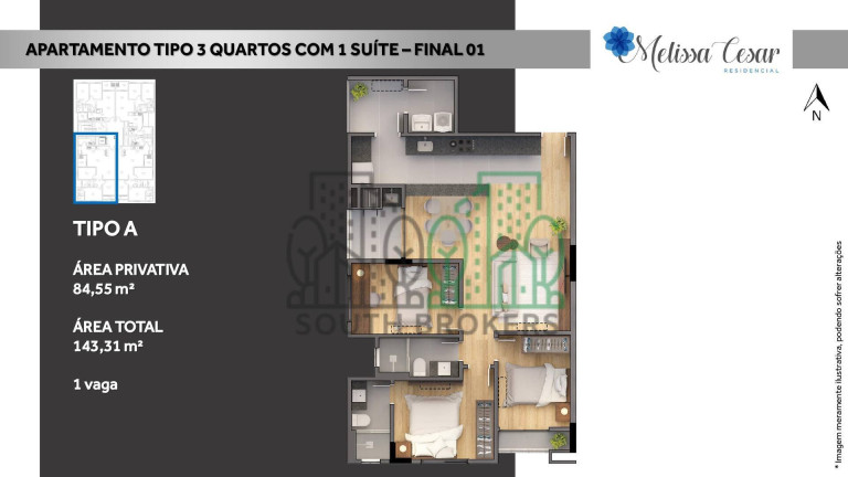 Imagem Apartamento com 3 Quartos à Venda, 84 m² em Vila Operária - Campo Largo