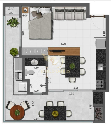 Imagem Apartamento com 1 Quarto à Venda, 42 m² em Perequê Açu - Ubatuba
