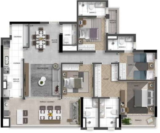 Imagem Apartamento com 4 Quartos à Venda, 147 m² em Vila São Silvestre - São Paulo