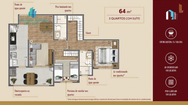 Imagem Apartamento com 2 Quartos à Venda, 64 m² em Botafogo - Campinas