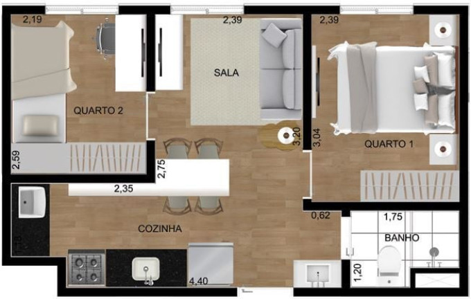 Imagem Apartamento com 2 Quartos à Venda, 41 m² em Vila Rosália - Guarulhos