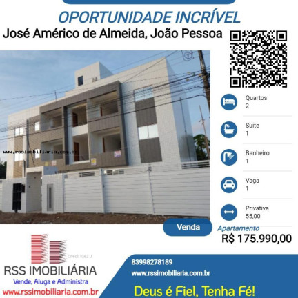 Imagem Apartamento com 2 Quartos à Venda, 55 m² em José Américo De Almeida - João Pessoa