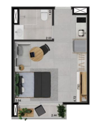 Imagem Imóvel com 1 Quarto à Venda, 24 m² em Brooklin Paulista - São Paulo
