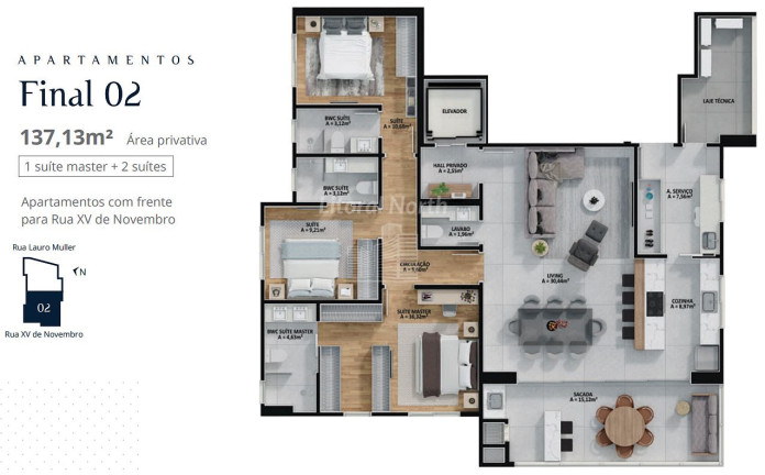 Foto do imóvel Apartamento com 3 Quartos à Venda, 137 m² em Centro - Itajaí