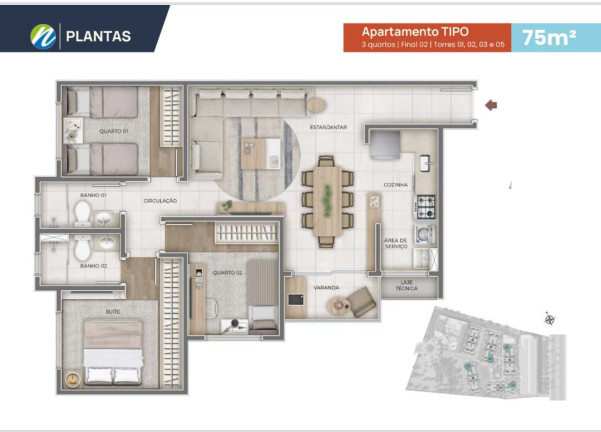 Foto do imóvel Apartamento com 3 Quartos à Venda, 75 m² em Ouro Preto - Belo Horizonte