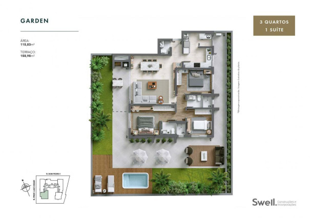 Imagem Apartamento com 3 Quartos à Venda, 114 m² em água Verde - Curitiba