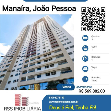 Imagem Apartamento com 3 Quartos à Venda, 71 m² em Manaíra - João Pessoa