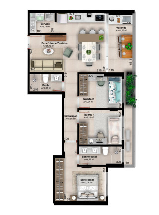 Imagem Apartamento com 3 Quartos à Venda, 91 m² em Orla 14 - Palmas