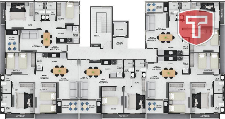 Imagem Apartamento com 3 Quartos à Venda, 66 m² em Bessa - João Pessoa