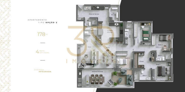 Imagem Apartamento com 3 Quartos à Venda, 178 m² em Jardim Olhos D´água I - Ribeirão Preto