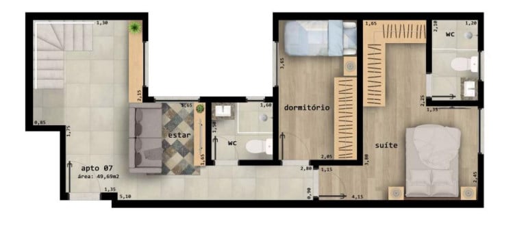 Foto do imóvel Apartamento com 2 Quartos à Venda, 98 m² em Vila Curuçá - Santo André