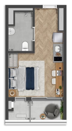 Foto do imóvel Studio com 1 Quarto à Venda, 27 m² em Vila Clementino - São Paulo
