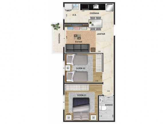 Imagem Apartamento com 2 Quartos à Venda, 46 m²em Vila Silveira - Guarulhos