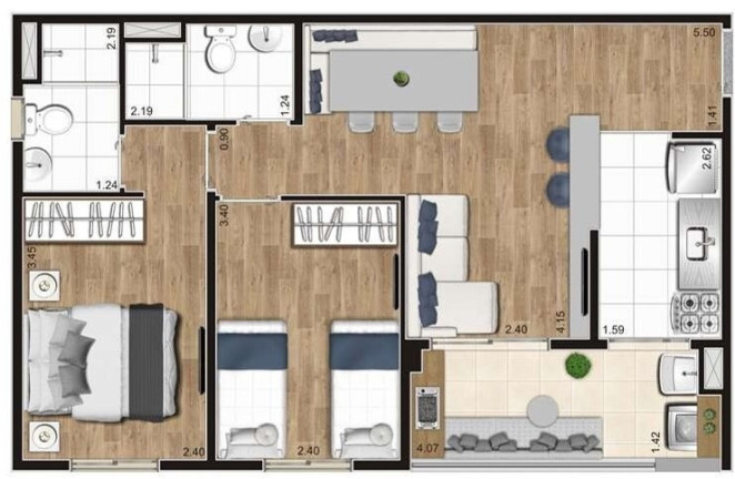 Imagem Apartamento com 2 Quartos à Venda, 56 m² em Vila Moraes - São Paulo