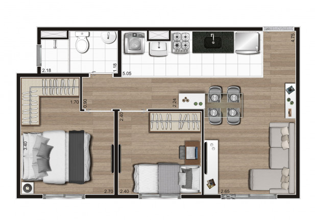 Imagem Apartamento com 2 Quartos à Venda, 40 m² em Brasilândia - São Paulo
