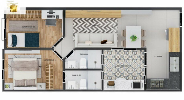 Imagem Apartamento com 2 Quartos à Venda, 54 m² em Jardim Cristiane - Santo André
