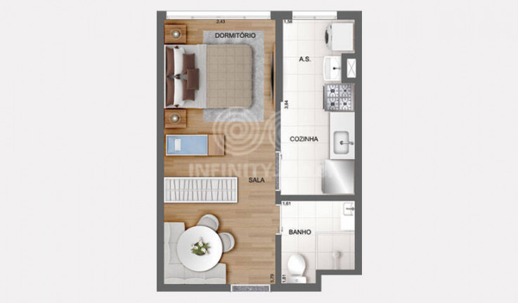 Imagem Apartamento com 1 Quarto à Venda, 26 m² em Brás - São Paulo