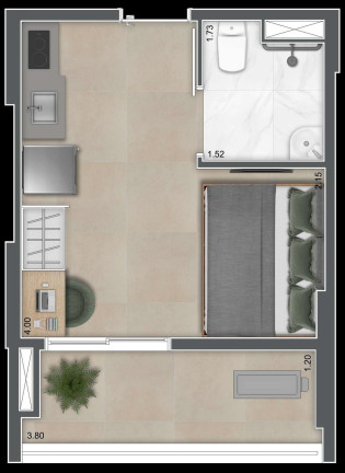 Imagem Apartamento com 1 Quarto à Venda, 20 m² em Brooklin Paulista - São Paulo