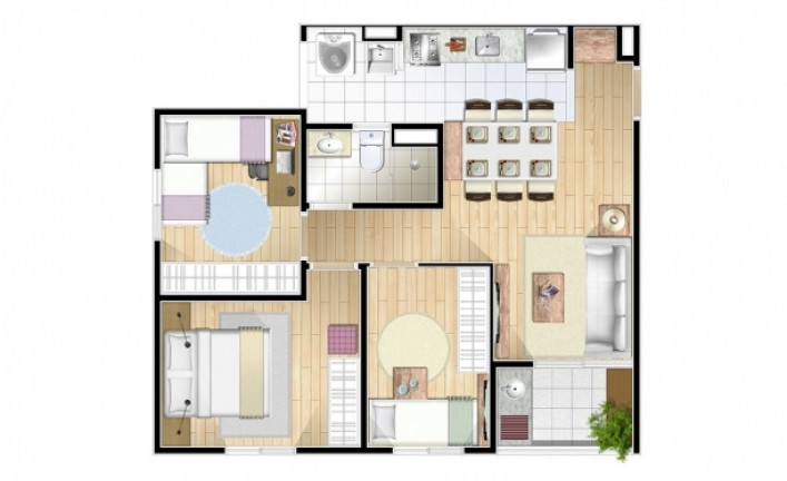 Imagem Apartamento com 3 Quartos à Venda, 59 m² em Vila Noêmia - Mauá