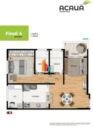 Foto do imóvel Apartamento com 1 Quarto à Venda, 53 m² em Aviação - Praia Grande