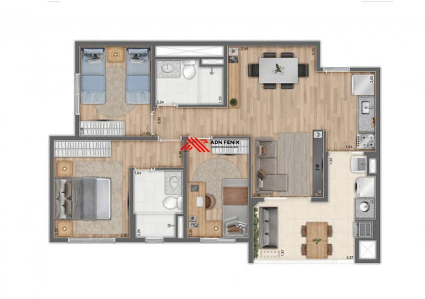 Imagem Apartamento com 2 Quartos à Venda, 56 m² em Picanço - Guarulhos