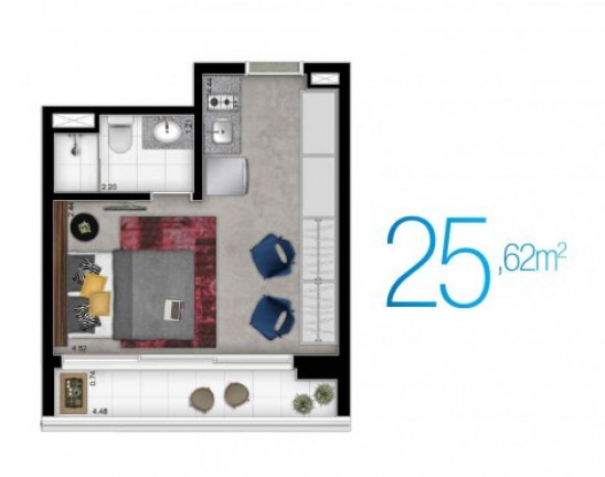 Imagem Apartamento com 2 Quartos à Venda, 55 m² em Centro - São Paulo
