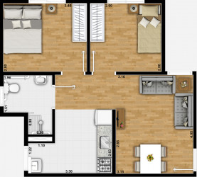 Apartamento com 2 Quartos à Venda, 43 m² em Loteamento Residencial Campina Verde - Campinas