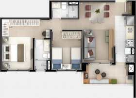 Apartamento com 1 Quarto à Venda, 67 m² em Centro - Osasco
