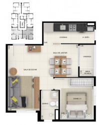 Apartamento com 1 Quarto à Venda, 35 m² em Taquaral - Campinas
