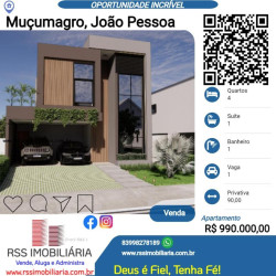 Casa com 4 Quartos à Venda, 90 m² em Muçumagro - João Pessoa