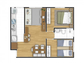 Apartamento com 2 Quartos à Venda, 50 m² em Jardim Do Lago Continuação - Campinas